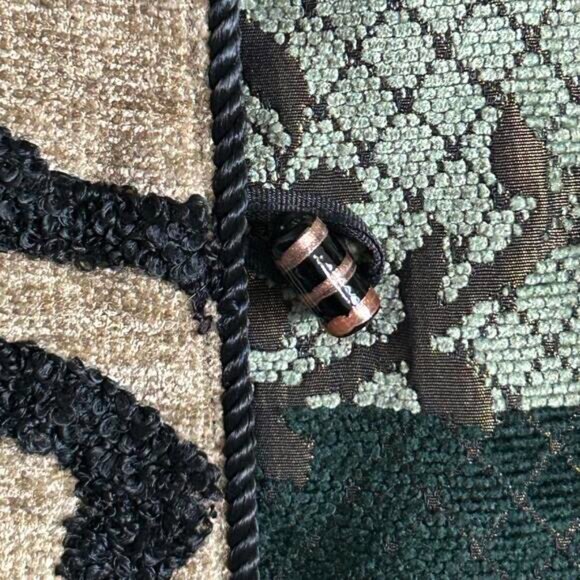 Indigo Moon Women's Outerwear Patchwork Jacket Green Yellow Black Size L - Picture 6 of 7